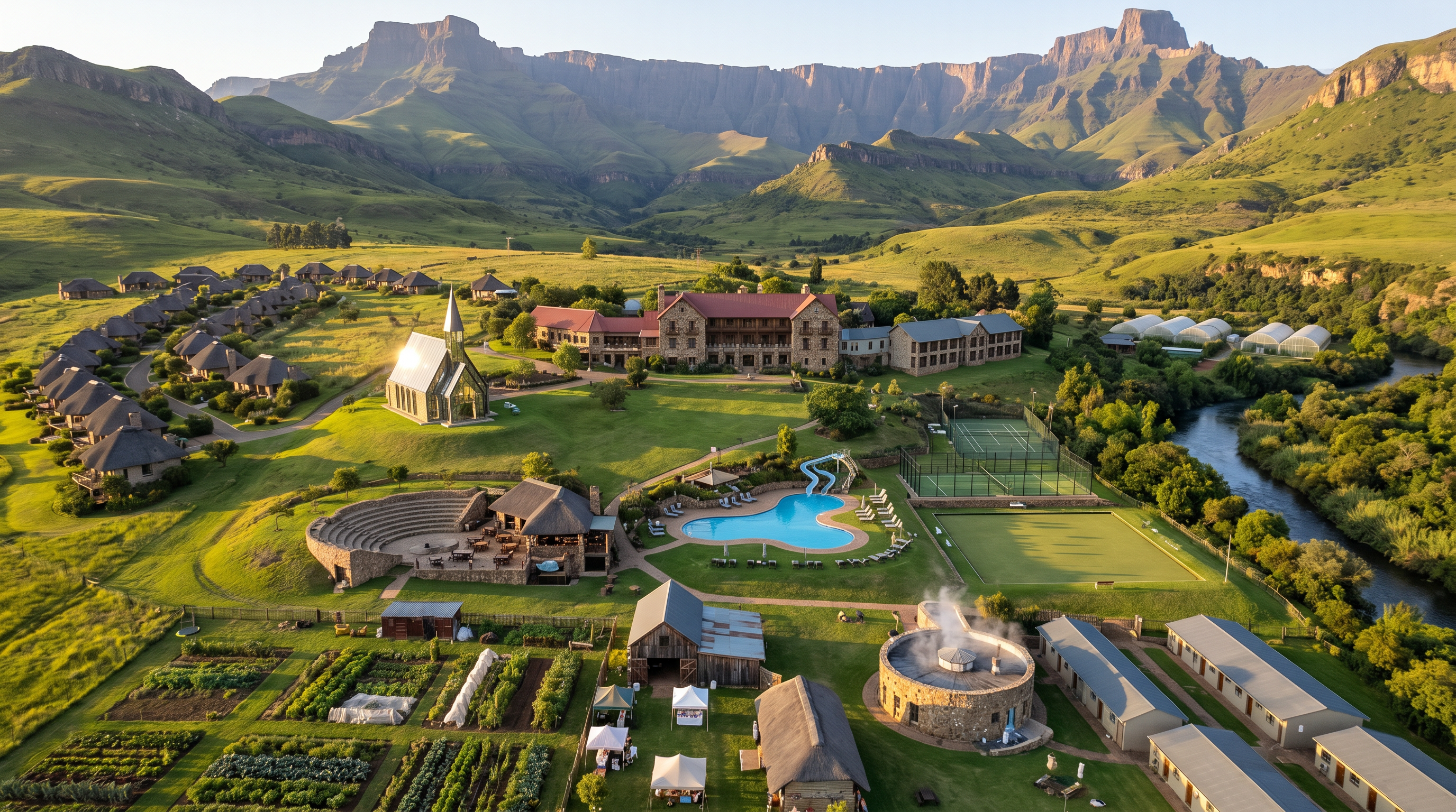 Estate aerial overview